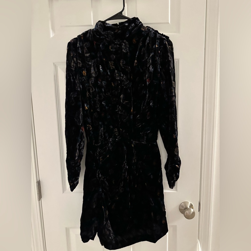 Zara Black Patterned Long Sleeve Dress